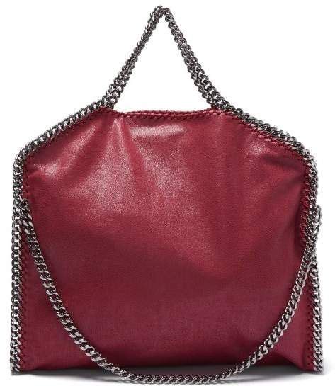 Stella McCartney Falabella Faux Leather Tote Bag Burgundy