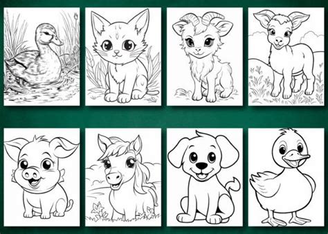 Cute Farm Animals Coloring Pages