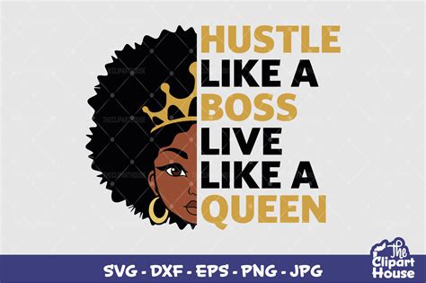 Hustle Like A Boss Queen Graphic By Thecliparthouse Creative Fabrica