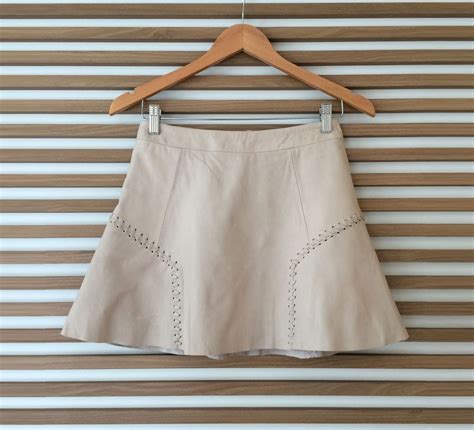 Zara Saia Couro Nude Saia Feminina Zara Nunca Usado Enjoei