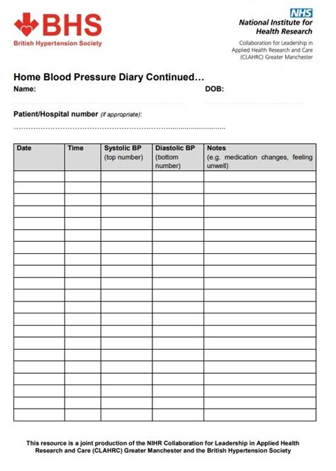 Blood Pressure Log Templates | 10+ Free Printable Word, Excel & PDF ...