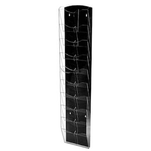 Litton Lane Black Wall Mounted Magazine Rack Holder With Suspended