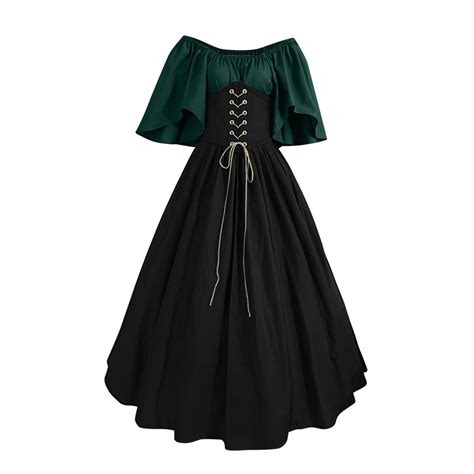 Victorian Medieval Vintage Dress for Women Off Shoulder Retro Court