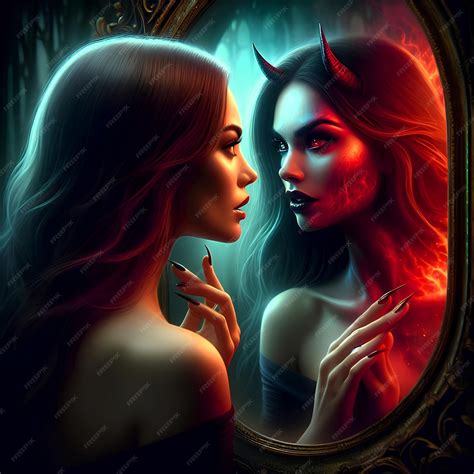 Premium AI Image | The dark side of her the woman and the mystery of