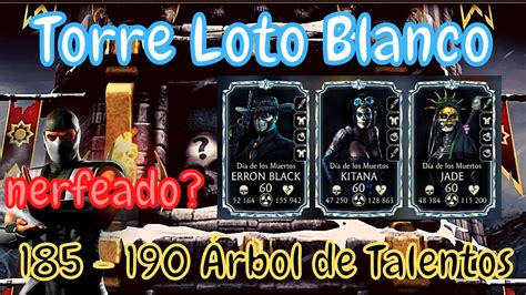 Torre Del Loto Blanco Fatal 185 186 187 188 189 190 Mortal Kombat