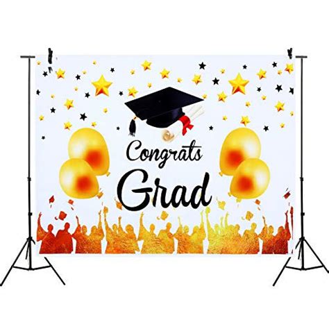 Xgood 5x4 Ft Congrats Grad Photography Backdrop Gold Balloon Design Graduation Banner Graduation