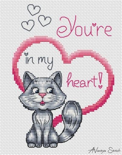 In My Heart Cross Stitch Pattern Code Avs Avastya Stitch Buy