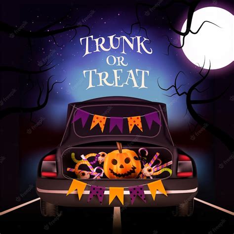 Premium Vector Realistic Trunk Or Treat Background