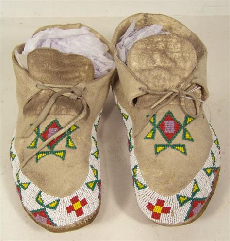 Sioux Beaded Buckskin Moccasins