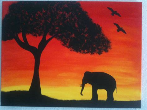 Original Silhouette Acrylic Painting by ShmangiePaints on Etsy