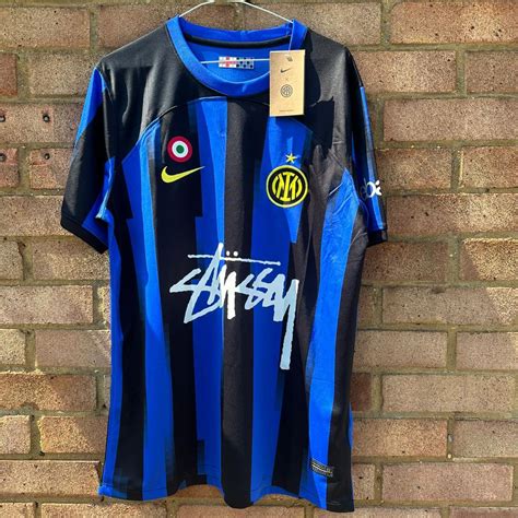 Inter Milan Stussy football jersey - Depop