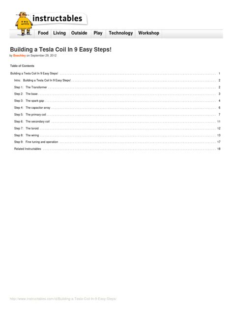 Building A Tesla Coil in 9 Easy Steps | PDF | Capacitor | Series And ...