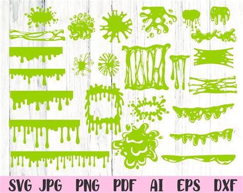 Slime Svg Goo Drippy Bundle Svg Files For Cricut Instant Etsy Singapore