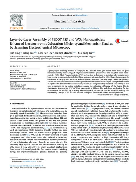 Pdf Layer By Layer Assembly Of Pedotpss And Wo3 Nanoparticles