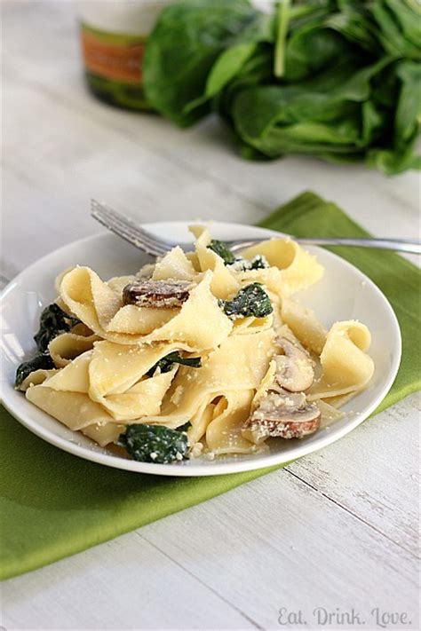 Mushroom Spinach Pappardelle | Eat. Drink. Love.