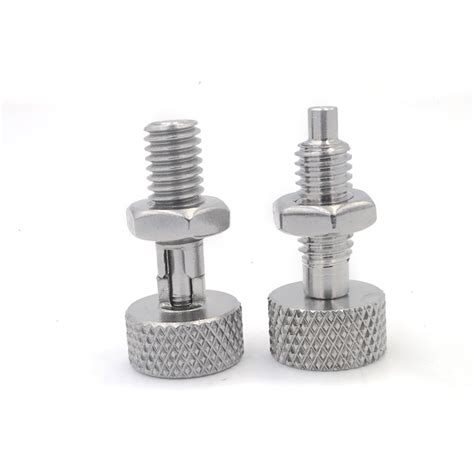 Sus303 Retractable Spring Plunger Knurled Head Knob Indexing Plunger