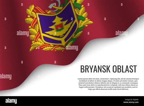 waving flag of Bryansk Oblast is a region of Russia on transparent ...