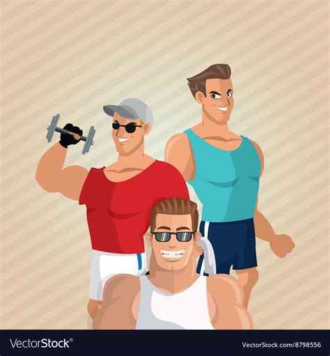 Healthy lifestyle cartoon man design Royalty Free Vector