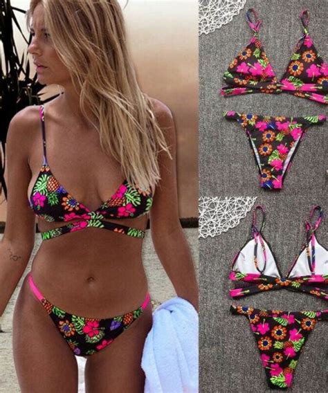 Women Padded Push Up Bra Bandage Bikini Set Swimsuit Bathing Suit Hplify