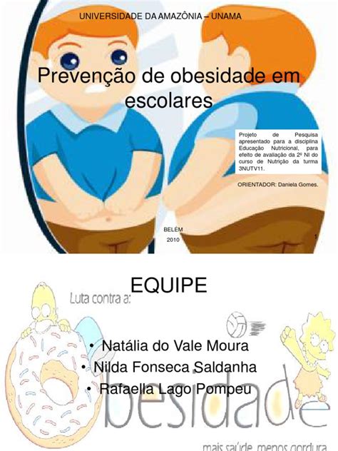 Prevenção De Obesidade Em Escolares Slide Obesidade Obesidade