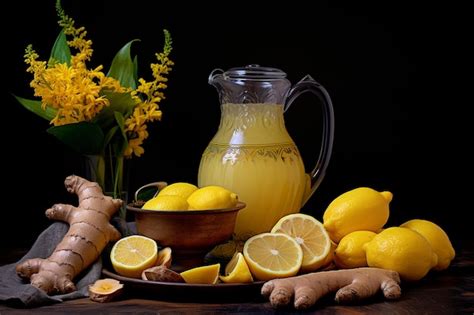 Premium Photo Morning Detox Lemon Ginger Water