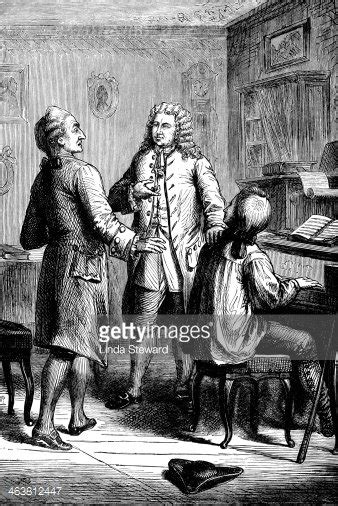 Johann Sebastian Bach Victorian Engraving Stock Clipart Royalty