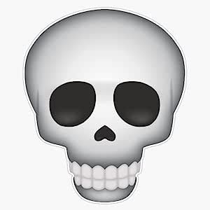 Amazon.com - Skull Emoji Sticker Bumper Sticker Vinyl Decal 5"