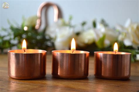 3 Copper Tea Light Holders Etsy