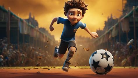 Futebol estilo pixar animação criativa 3d Foto Premium