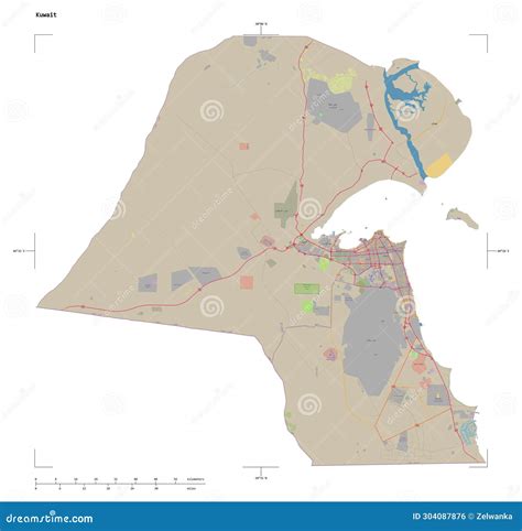 Kuwait Shape On White Topo Standard Stock Illustration Illustration