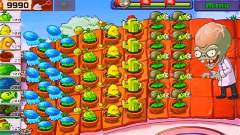 Plants Vs Zombies Adventure Roof Level Gameplay In