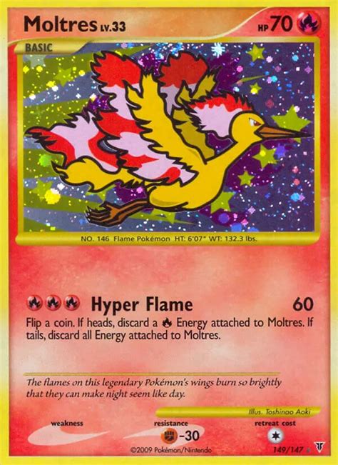 Pokémon Platinum Supreme Victors Card 149 Moltres Secret Rare