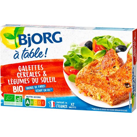 BJORG Galettes bio veggie de céréales et légumes du soleil 2x100g pas