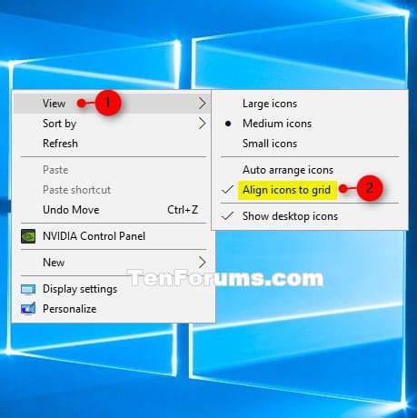 Turn On or Off Align Desktop Icons to Grid in Windows 10 | Tutorials