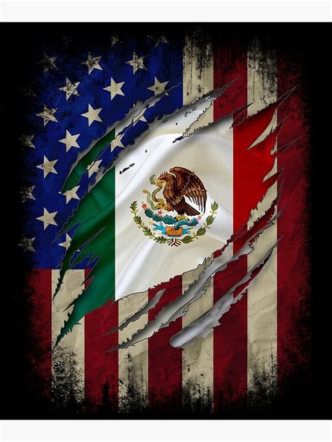 Proud Mexican American American Flag With The Mexican Flag Inside