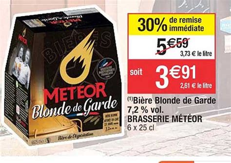 Promo Bi Re Blonde De Garde Vol Brasserie M T Or Chez Cora Icatalogue Fr