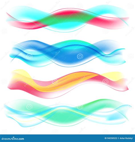 Abstract Colored Wave Set Vector Illustration Stock Vector