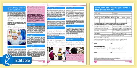 Private Tutoring Terms And Conditions Advice Pack And Template For Teachers