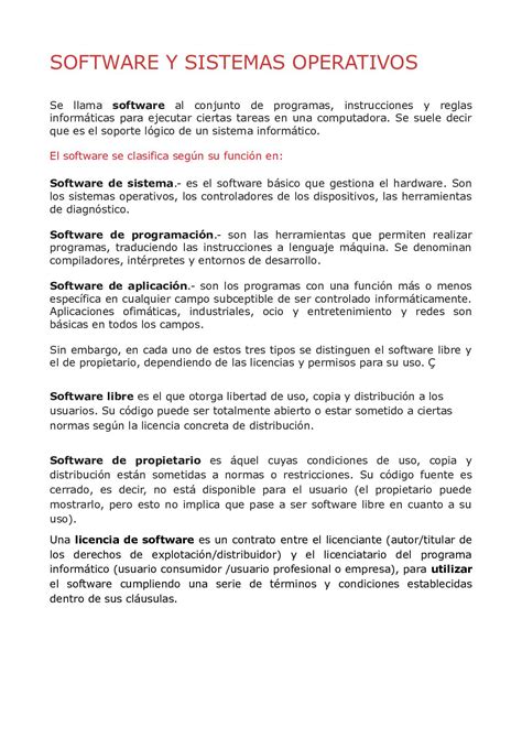 Calaméo Resumen Tema 2 Software y sistemas operativos