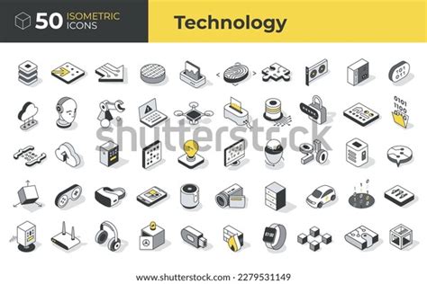 Collection Isometric Icons On Technology Topics Stock Vector Royalty Free 2279531149