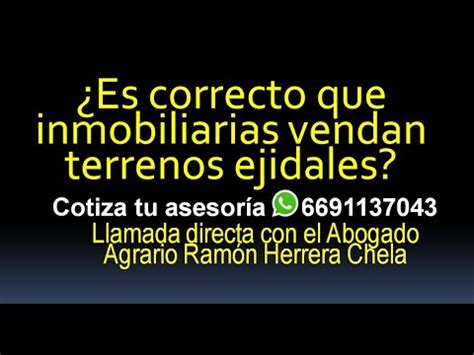 Es correcto que inmobiliarias vendan terrenos ejidales Asesoría Tel