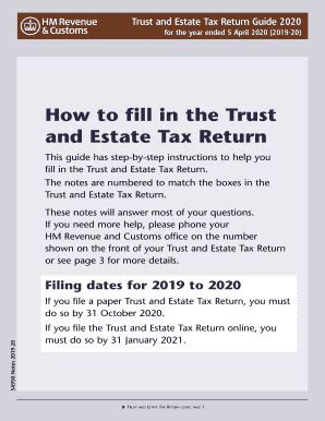 Fillable Online Trust And Estate Tax Return Guide How To Fill