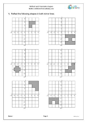 Drawing Translated 2D Shapes Differentiated Worksheet Worksheets