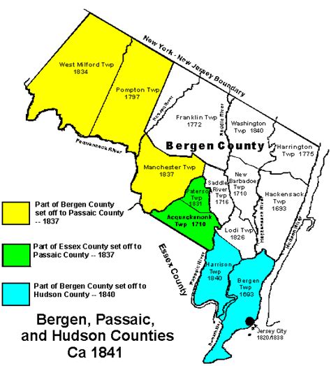 Bergen County New Jersey Map Map