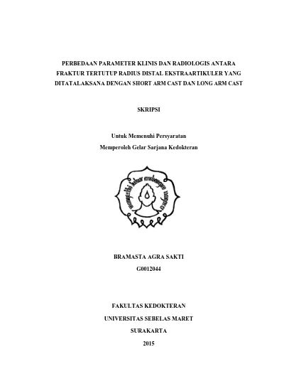 PERBEDAAN PARAMETER KLINIS DAN RADIOLOGIS ANTARA FRAKTUR TERTUTUP