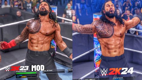 WWE 2K24 VS WWE 2K23 MODS GRAPHICS AND GAMEPLAY COMPARISON WWE 2K23