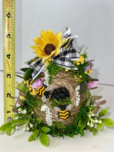 Mini Floral Bee Hive Skep Bee Hive Bee Lover Gifts Gifts For Her