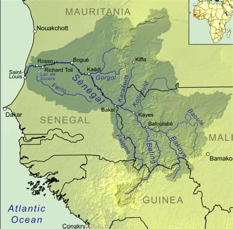 Map Of Africa Senegal River United States Map