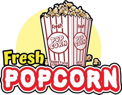 Fresh Popcorn 12 Concession Decal Sign Cart Trailer Stand