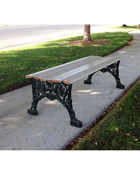 5ft Renaissance Bench Backless Cast Aluminum Frame Park Warehouse